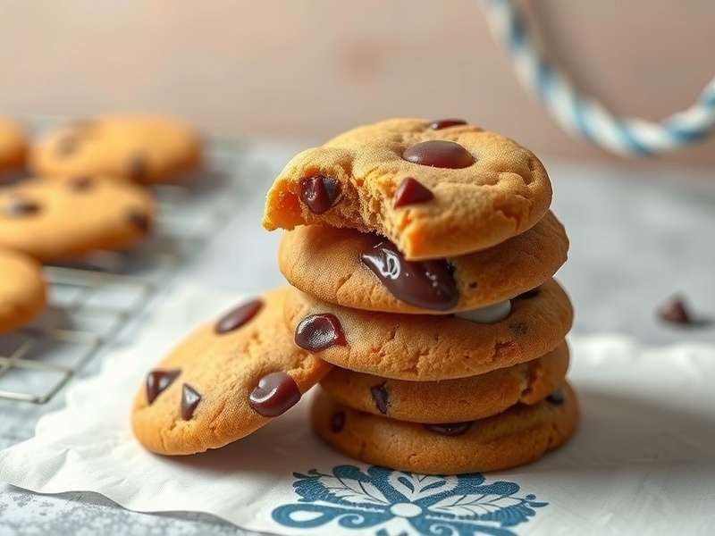 A close-up of a delicious chocolate chip cookie representing the core of Cookie Clicker gameplay