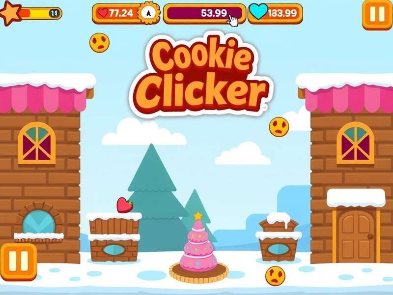 Cookie Clicker gameplay showing golden cookies and structures
