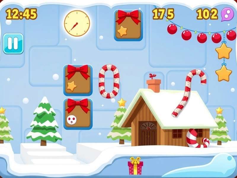 Screenshot of Xmas Cookie Clicker game interface showing festive upgrades and cookies