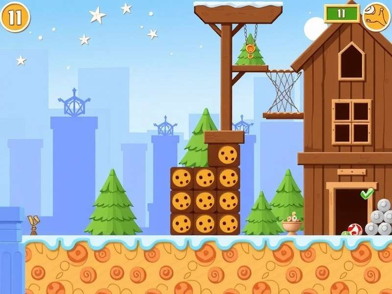 A decorative spread of chocolate chip cookies on a wooden table