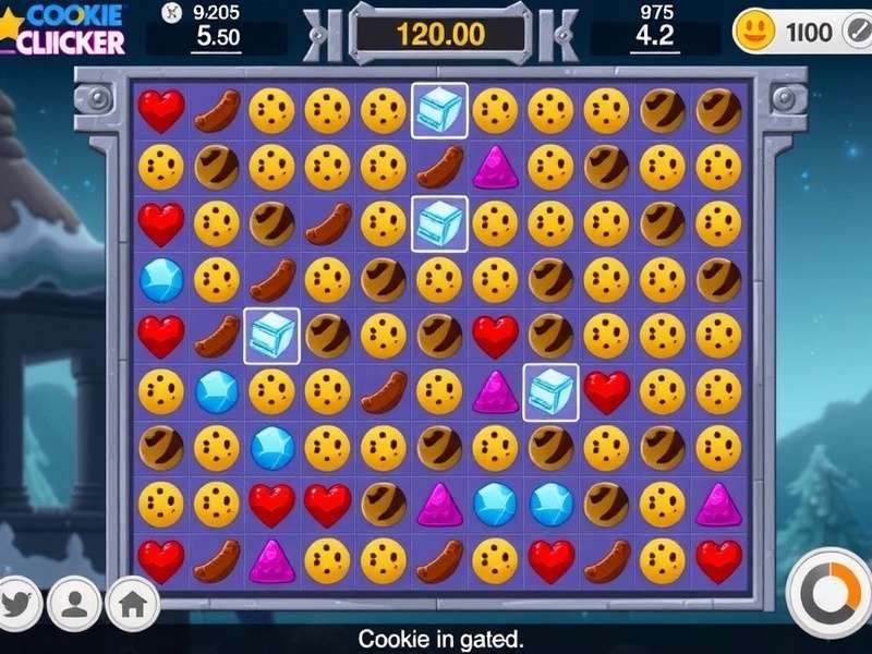 Cookie Clicker Platinum gameplay screenshot showing golden cookies and upgrades